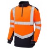Leo Workwear Tapeley Class 2 Hi-Vis Orange 1/4 Zip Sweatshirt